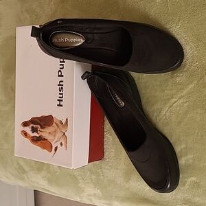 Women's Hush Puppies Valoia Oleena Leather Shoes (9.5) Black,  Like New